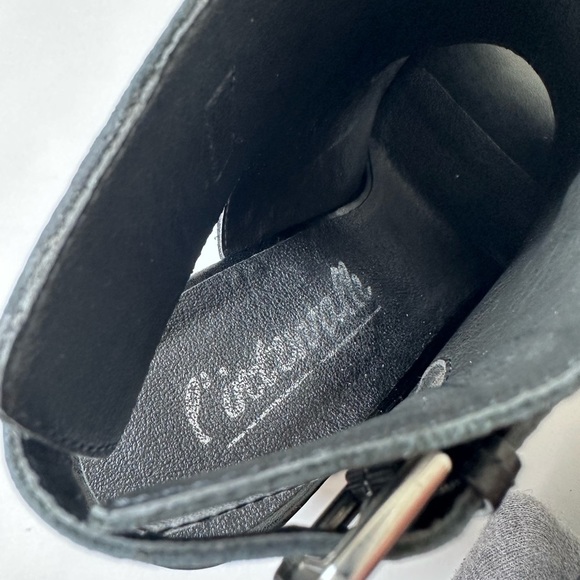 [SOLD] L’intervalle Black Leather Block Heel Mule Peep Toe Booties size 41 or 10 - Picture 3 of 8